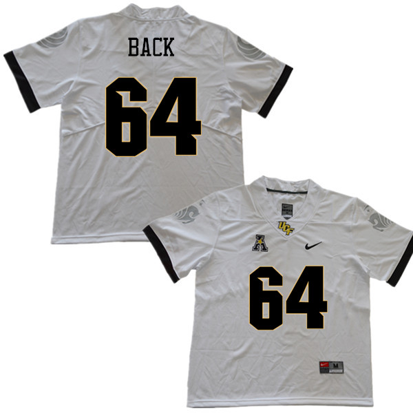 Men #64 Kyle Back UCF Knights College Football Jerseys Sale-White